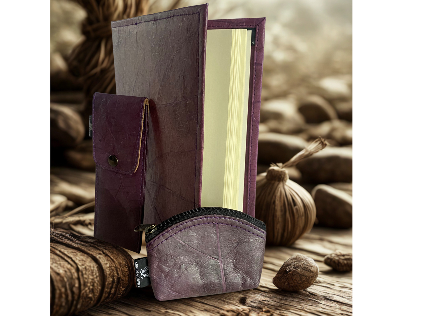 Wellness Bundle | Vegan Journal & Crystal Pouch for Mindful Living – Karuna Dawn