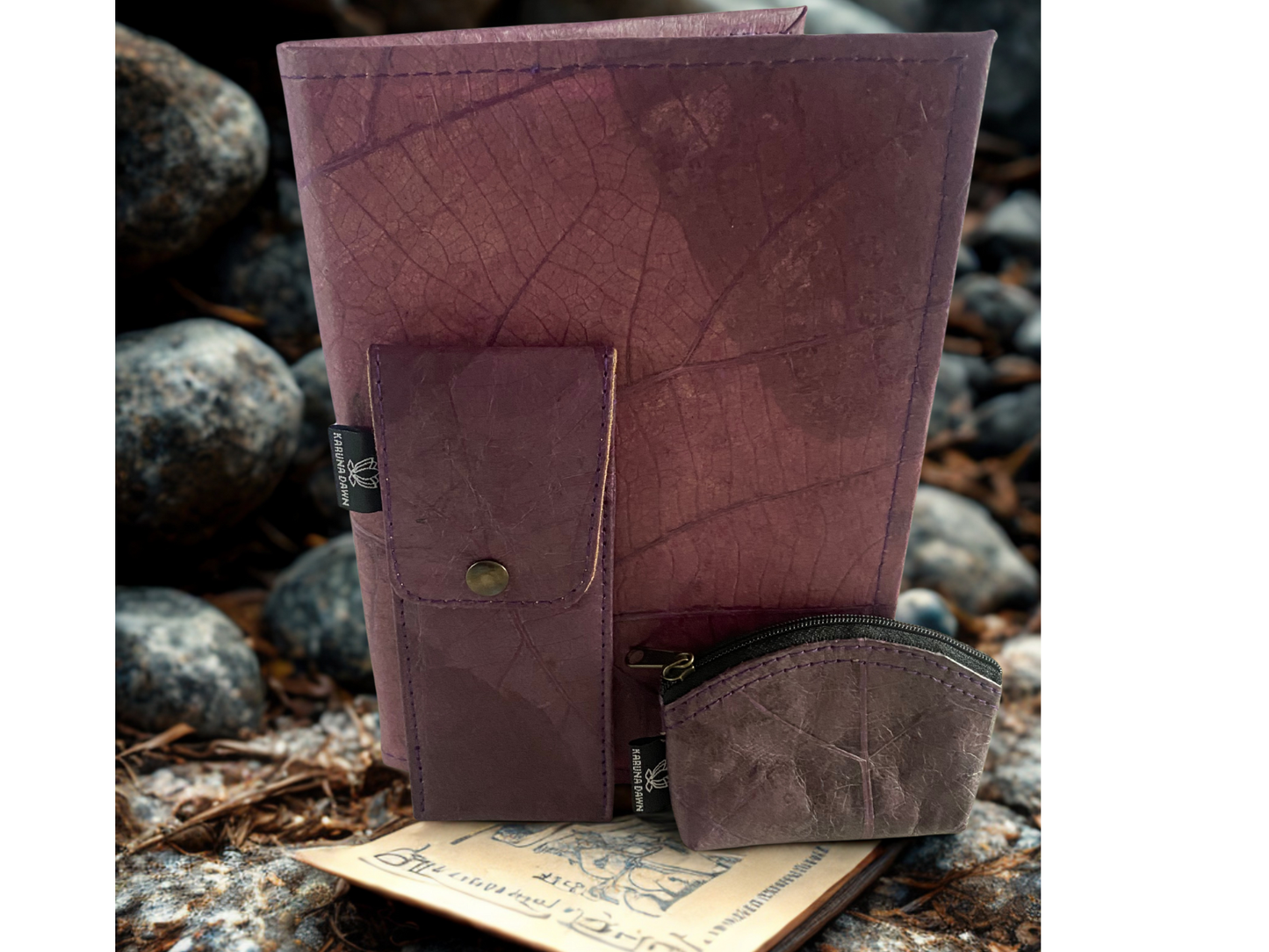 Wellness Bundle | Vegan Journal & Crystal Pouch for Mindful Living – Karuna Dawn