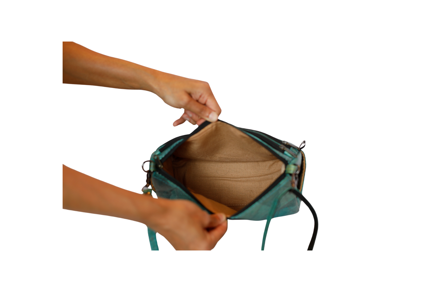 Turquoise Vegan Leather X Body Chic Bag