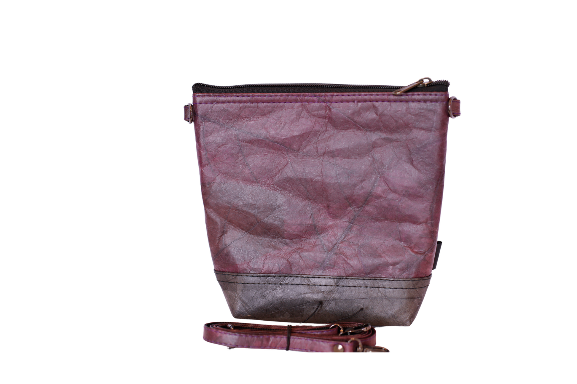 Purple Vegan Leaf Leather X Body Bag