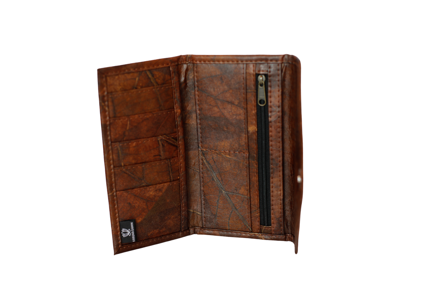 Brown Vegan Leather Purse Inside