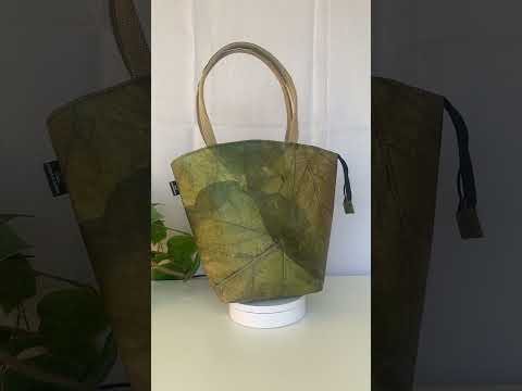 Green Vegan leather tote video