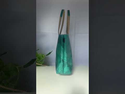 Turquoise Vegan Leather Tote Video