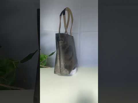 Black Brown Vegan Leather Tote Video