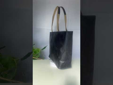 Blue Vegan Leather Tote Video