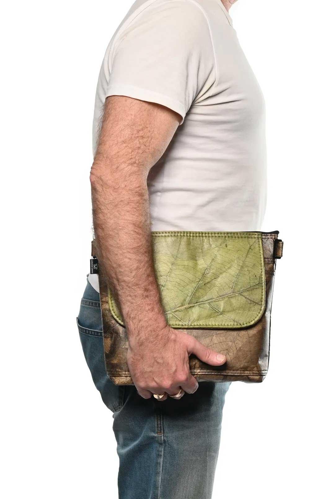 Green-_-Brown-Unisex-Messenger-Bag5 - Karuna Dawn