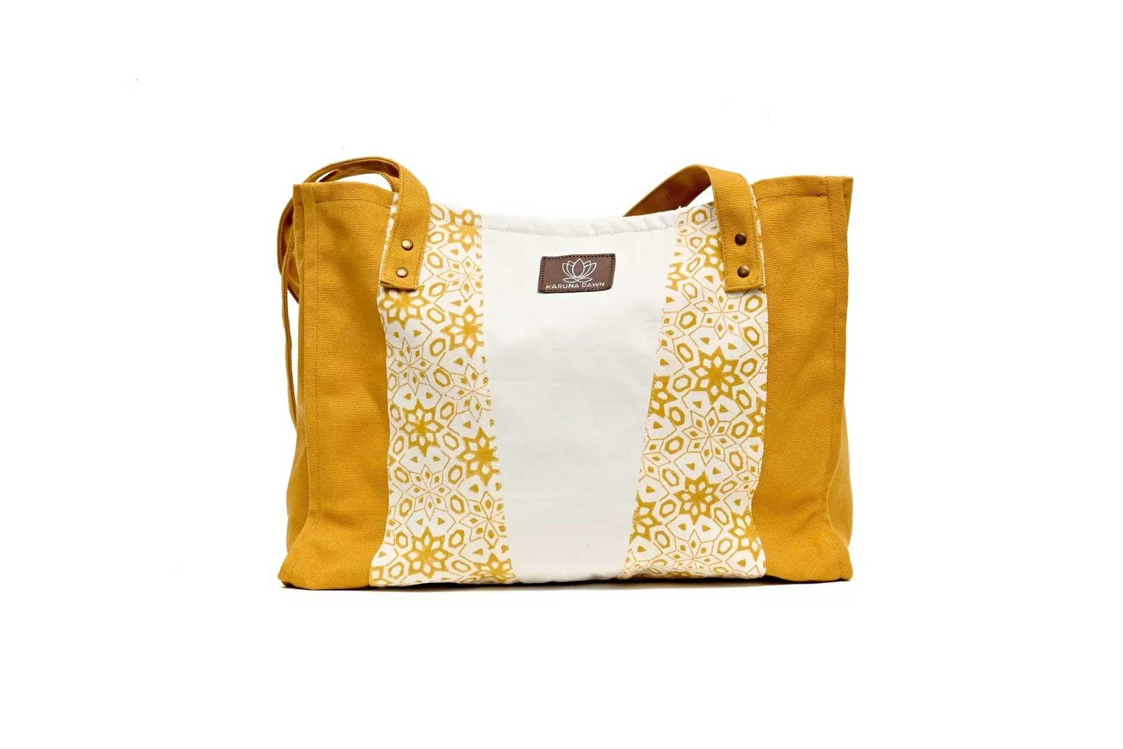 Hand-Block-Design-Tote-Bag---Mustard-_-Natural3 - Karuna Dawn