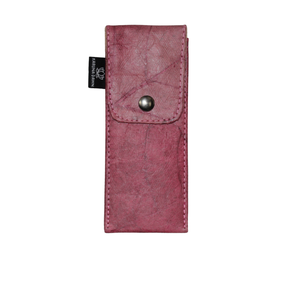 Vegan Leather Pen Holder - Pink