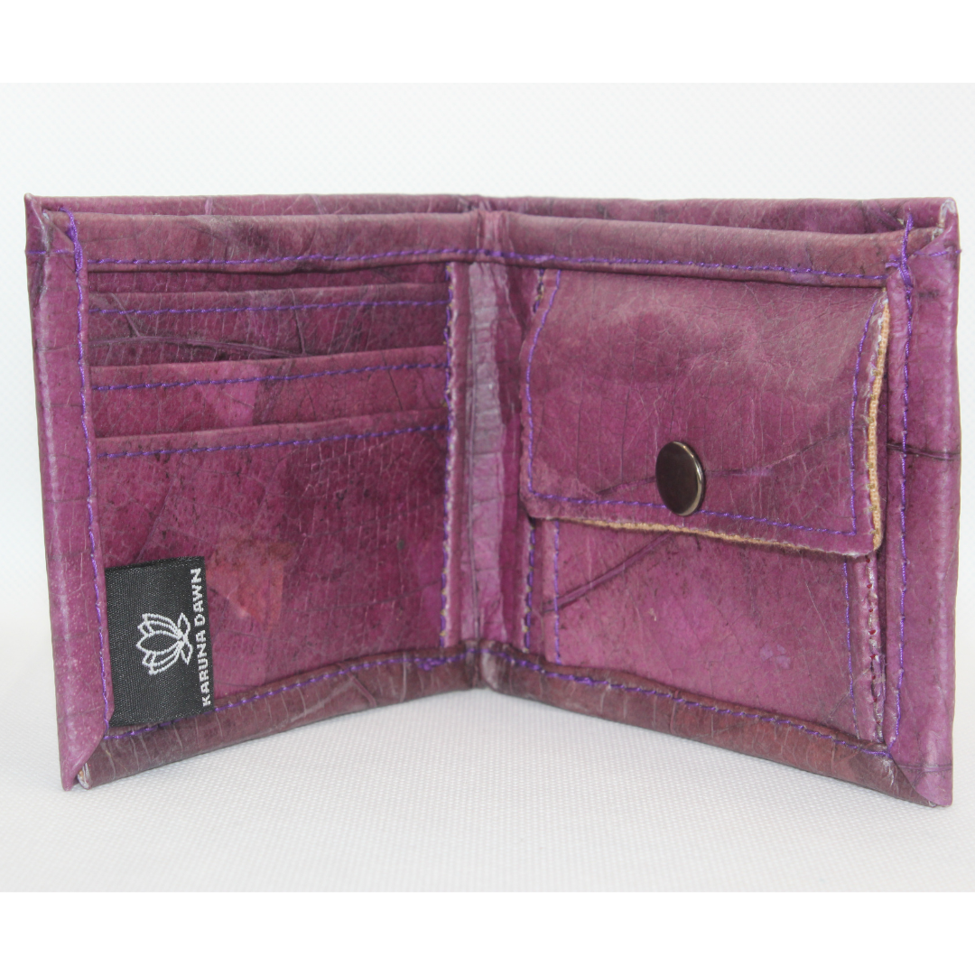 Vegan Leather Wallet Coin Purse Purple