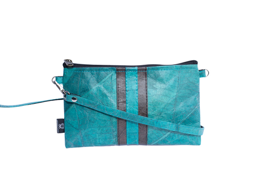 Vegan Leather Slim Line Bag - Turquoise