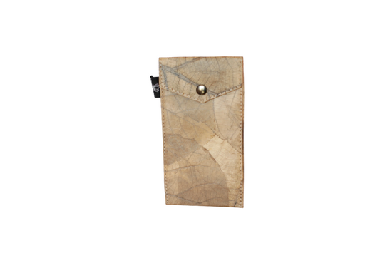 Beige Vegan Leaf Leather Glasses Holder