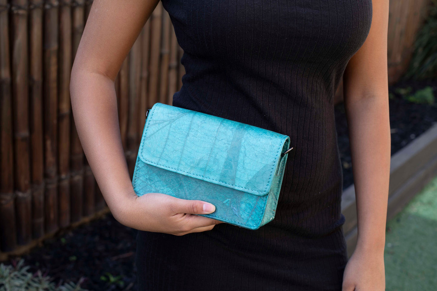 Vegan Leather Clutch - Turquoise