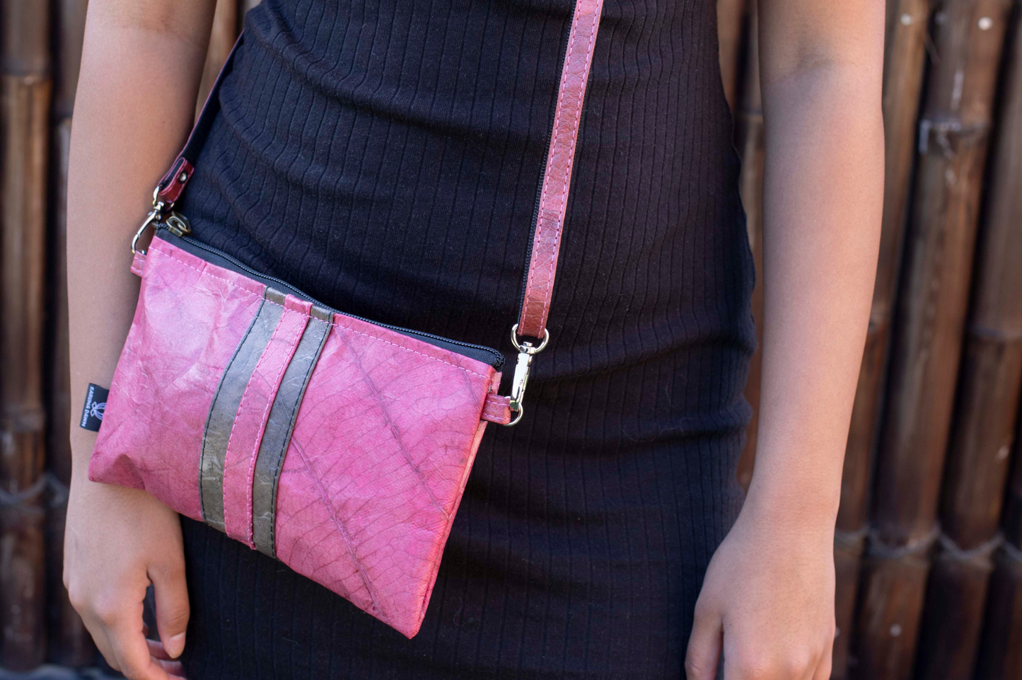 Vegan Leather Slim Line Bag - Pink