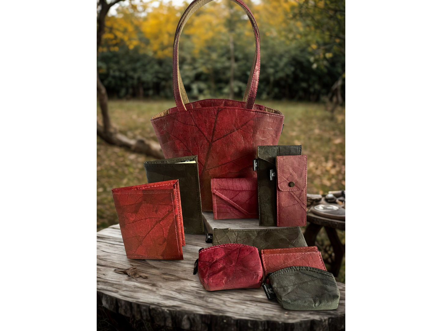 Tote Bag Luxury Pack | Vegan Leaf Leather Gift Set | Karuna Dawn
