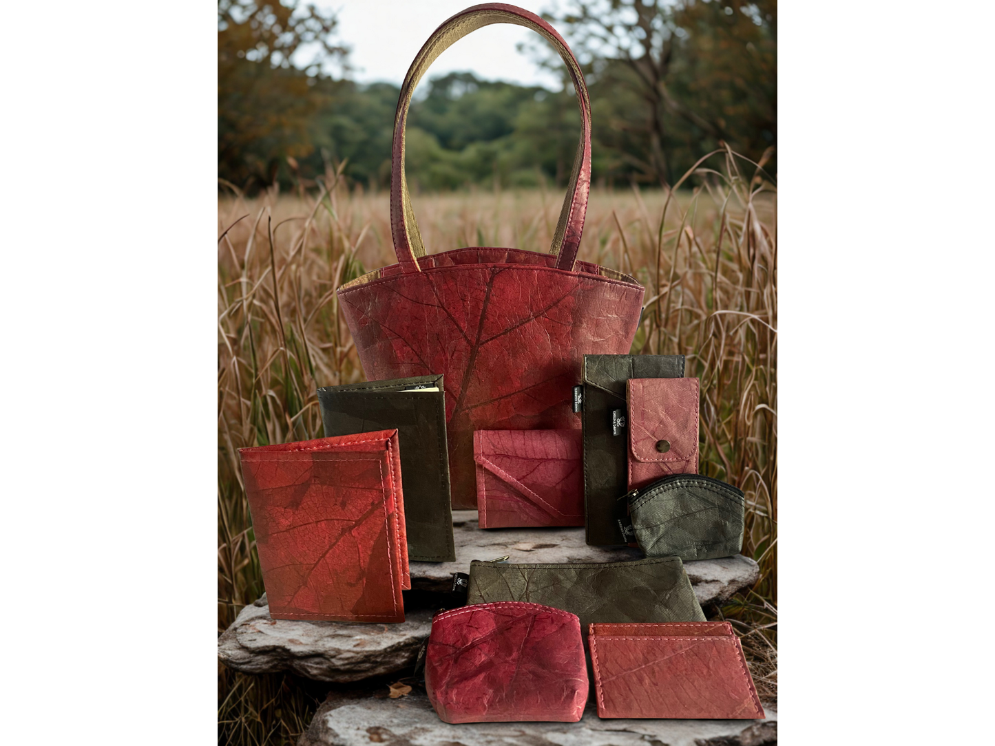 Tote Bag Luxury Pack | Vegan Leaf Leather Gift Set | Karuna Dawn