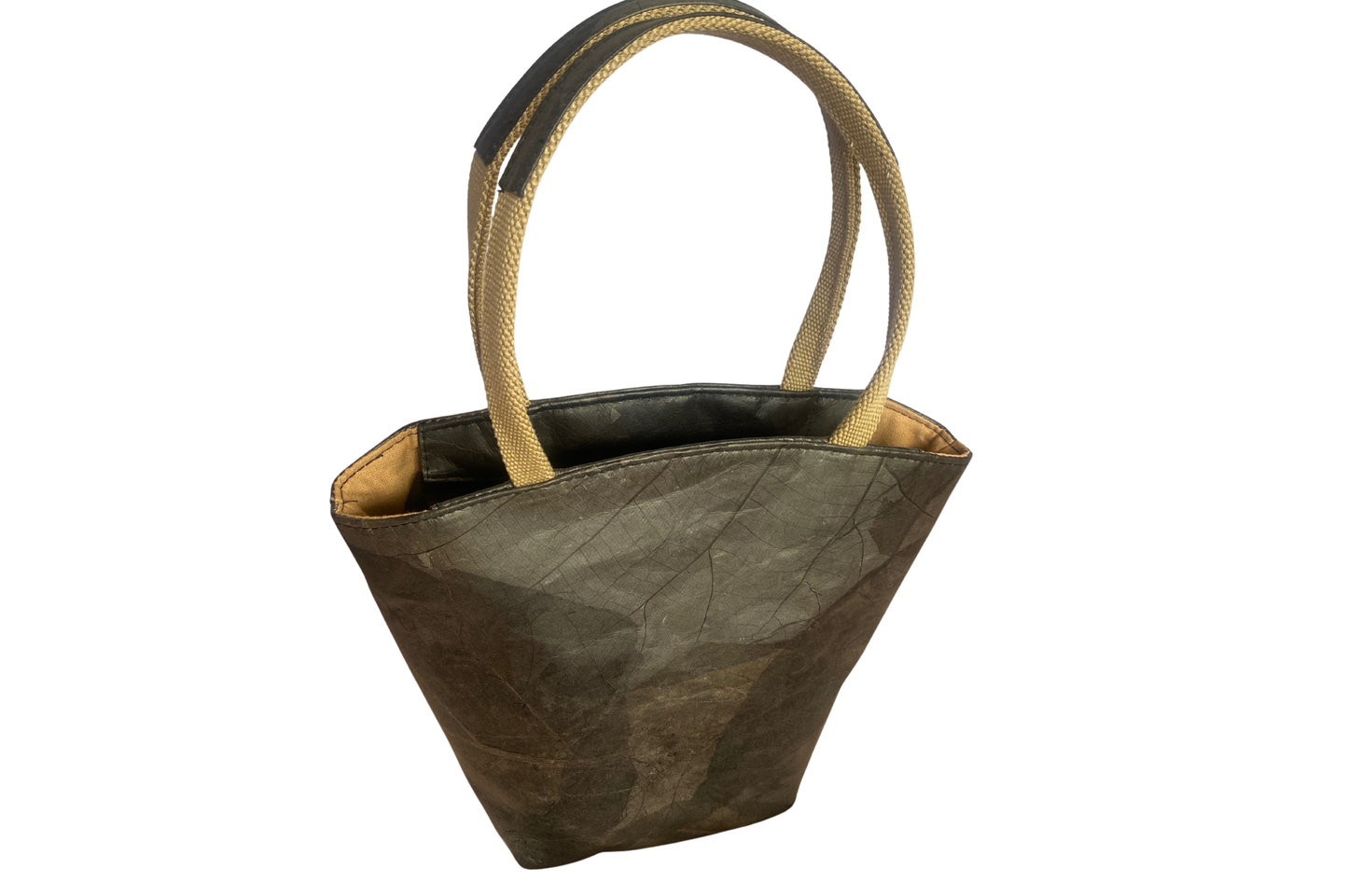 Vegan Leather Tote Bag - Black Brown