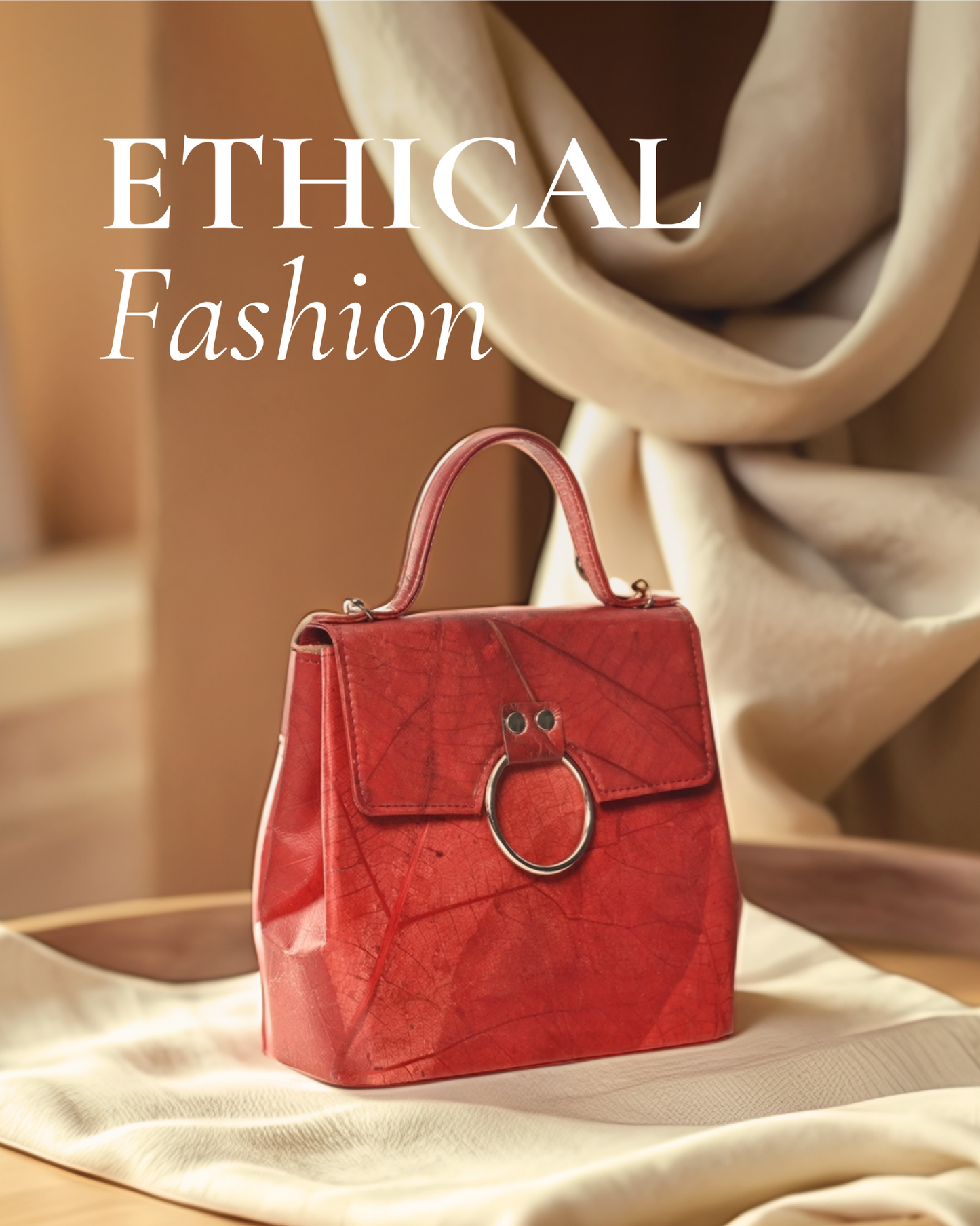Vegan Leather Handbag - Red