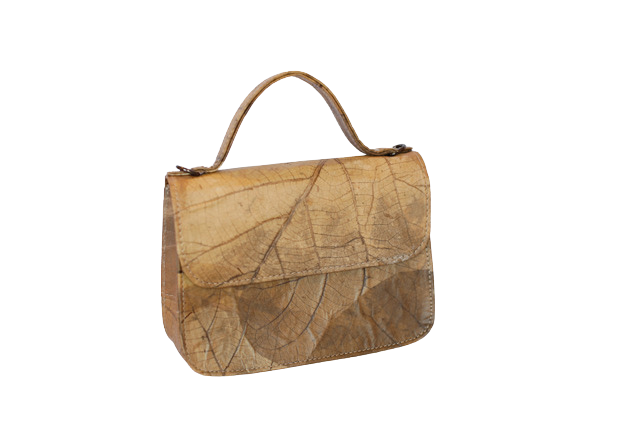 Minimalist vegan handbag with nature-inspired texture