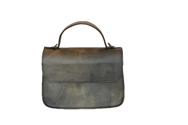 Black vegan handbag made from real leaves by Karuna Dawn