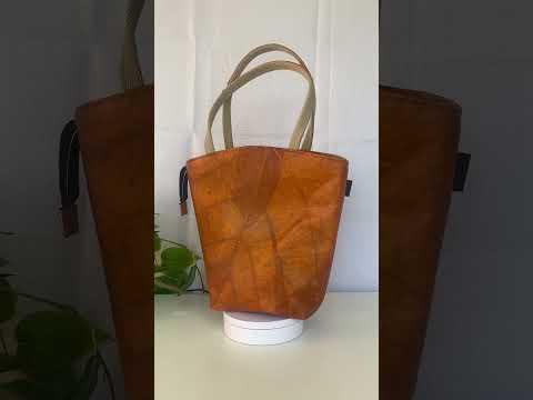 Orange Vegan leather tote video