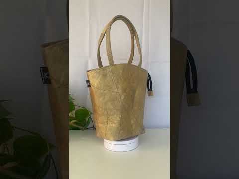 Beige Vegan leather tote video