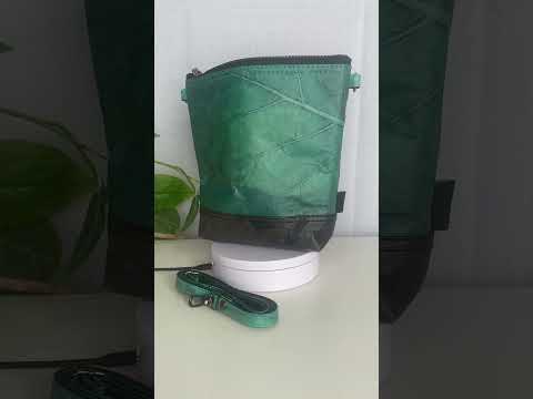 Turquoise Vegan Leaf Leather X Body Bag Video