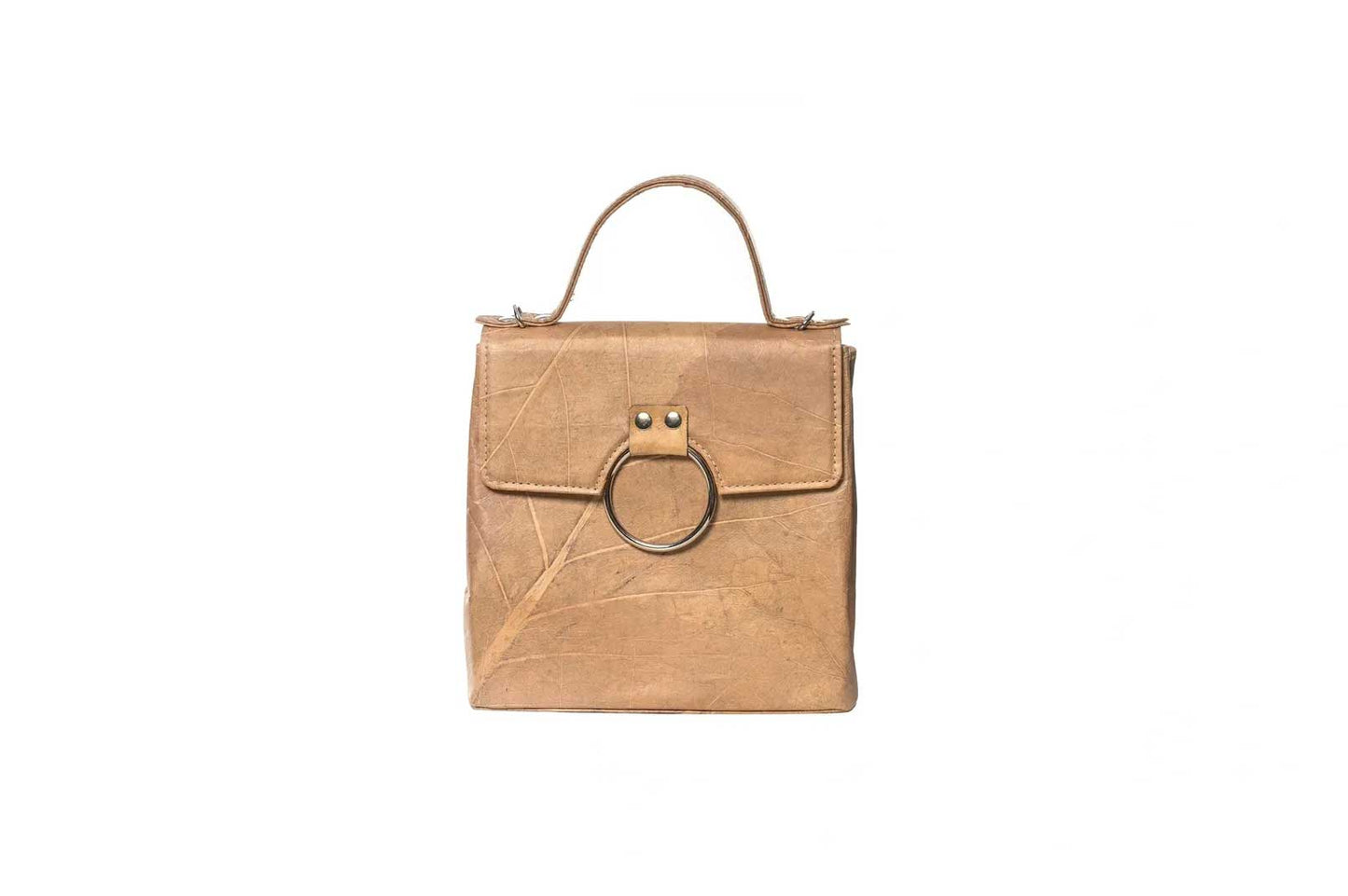 Vegan Leather Handbag - Beige