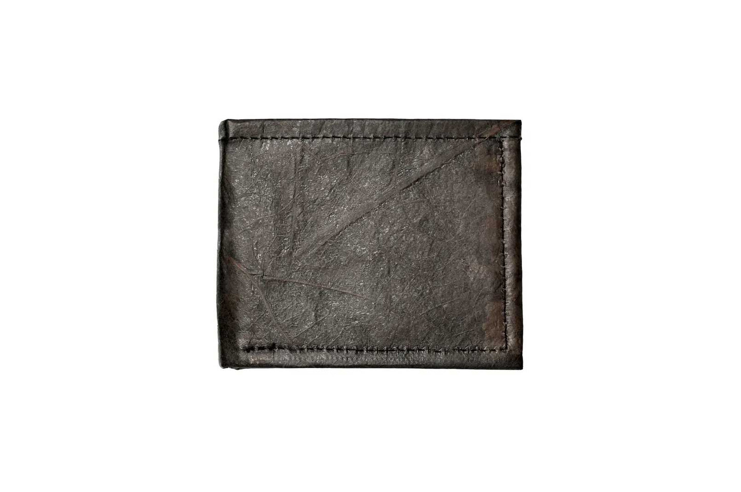 Vegan Leather Wallet with Coin Purse - Black Brown