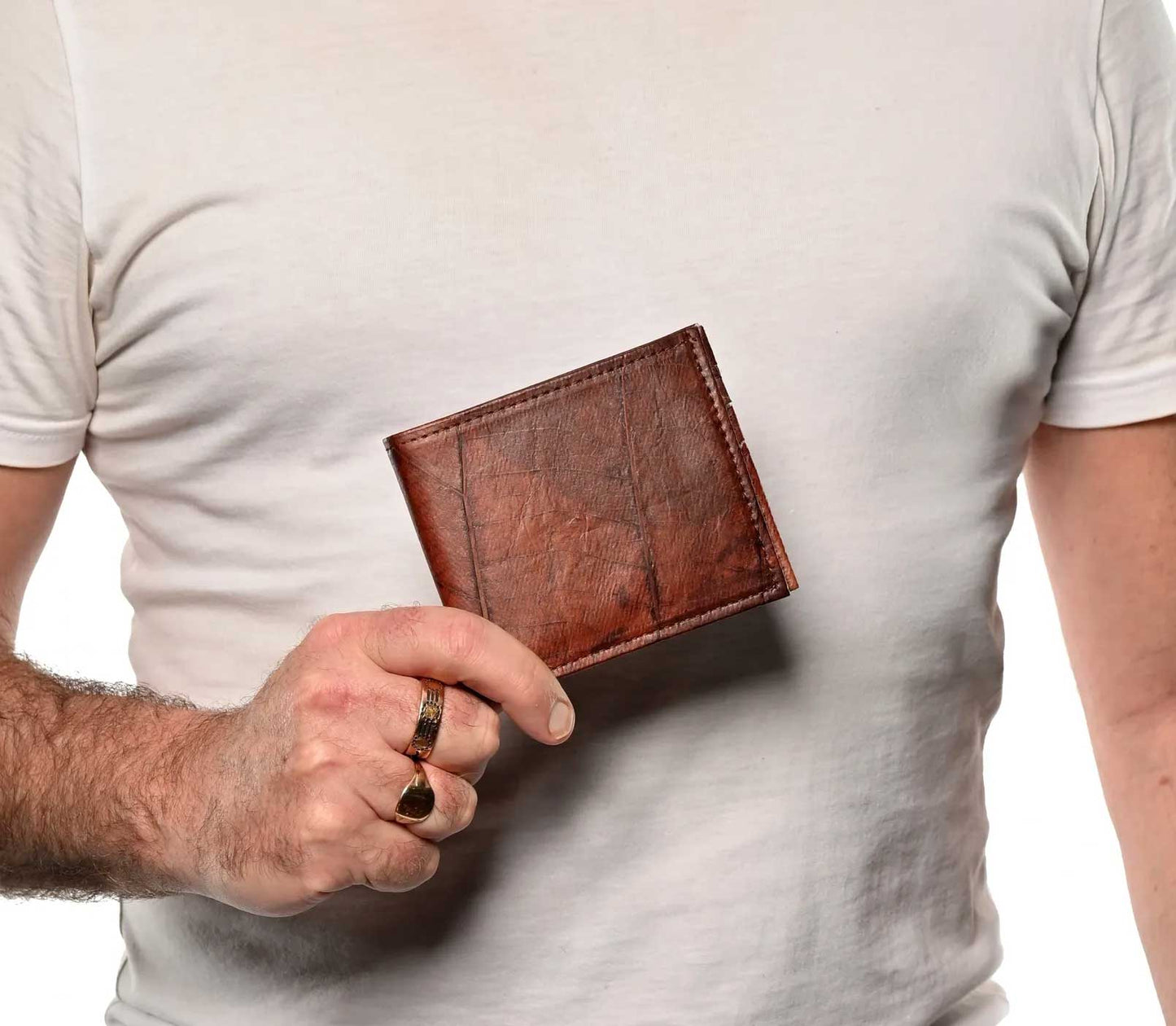 Vegan Leather Wallet with Coin Purse - Brown