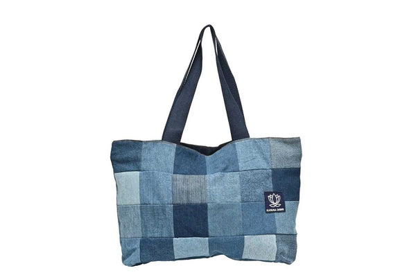 Casual Medium Jeans Bag / Upcycled Denim Bag / Patchwork Denim -  Israel