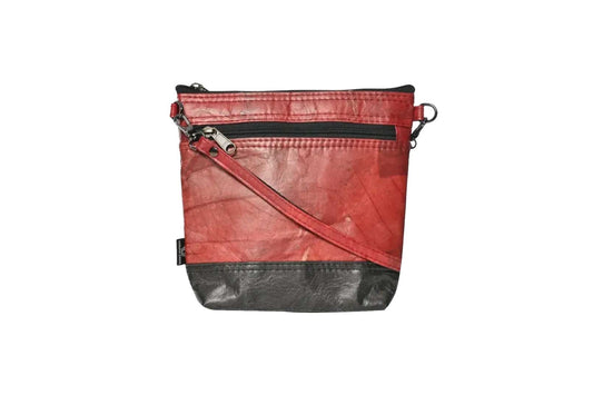 Vegan Leather Cross-Body Bag - Red