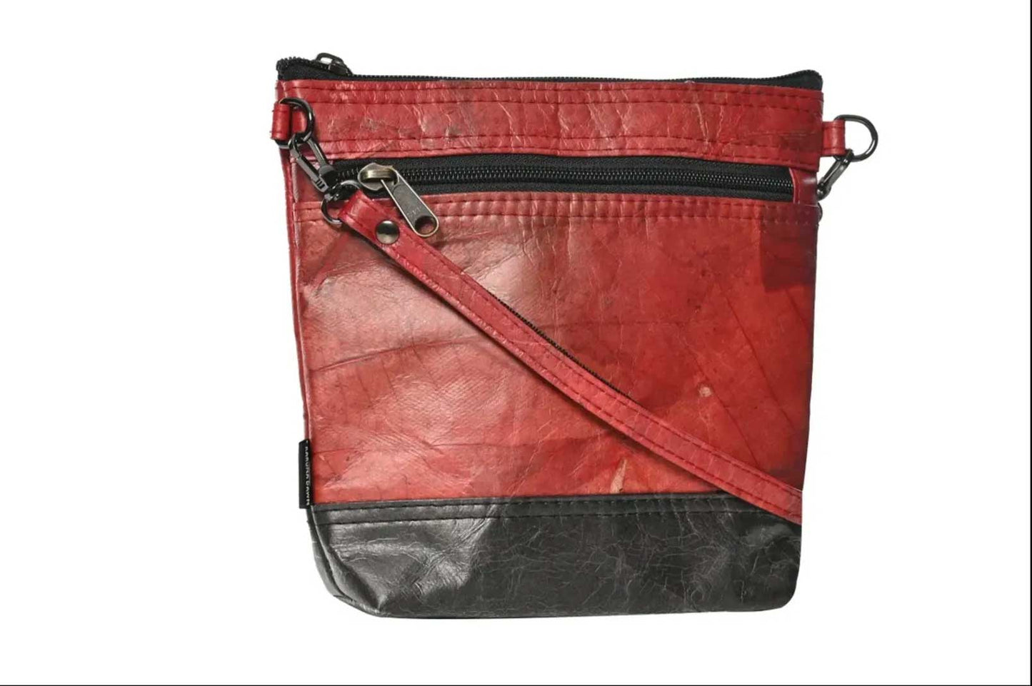 Vegan Leather Cross-Body Bag - Red