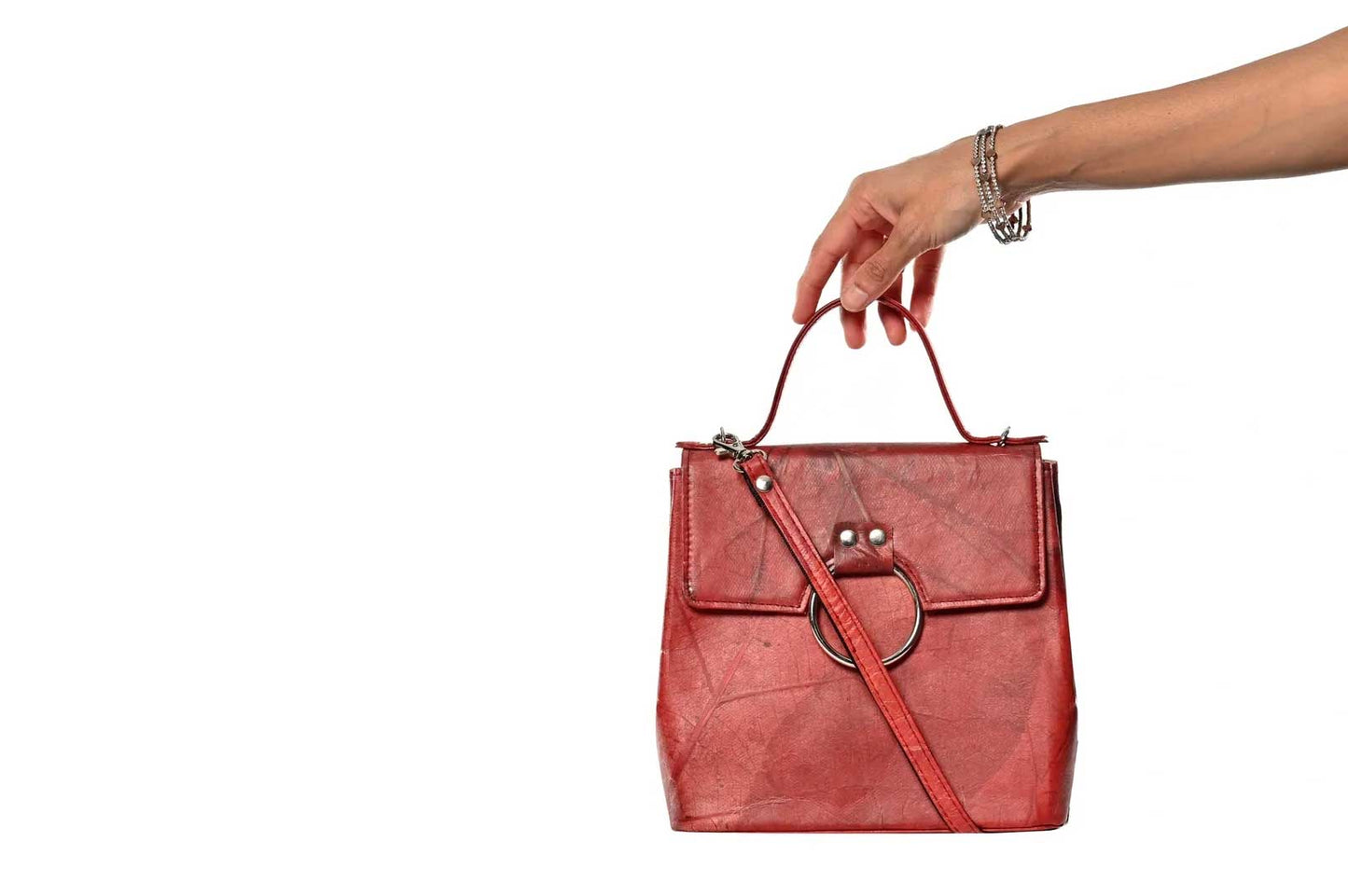 Vegan Leather Handbag - Red