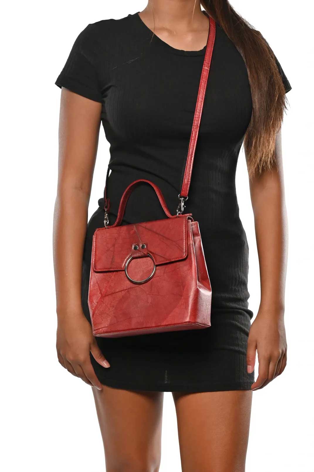 Vegan Leather Handbag - Red