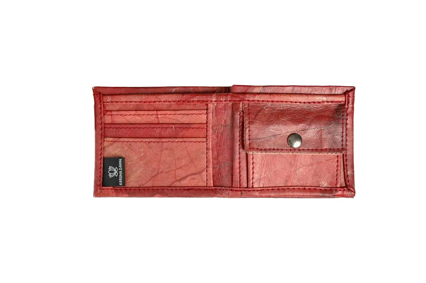 Vegan Leather Wallet with Coin Purse - Red