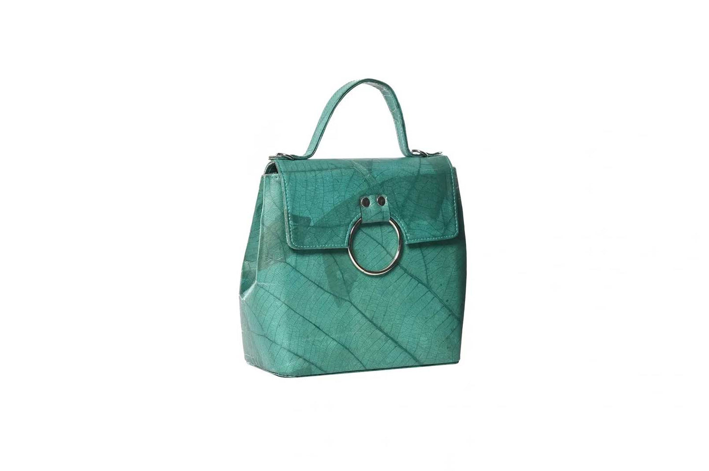 Vegan Leather Handbag - Turquoise