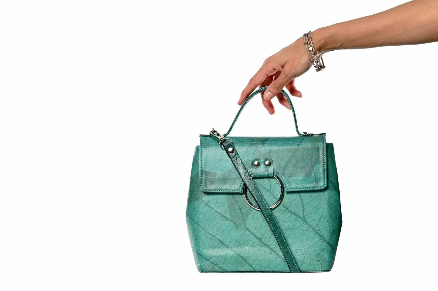 Vegan Leather Handbag - Turquoise