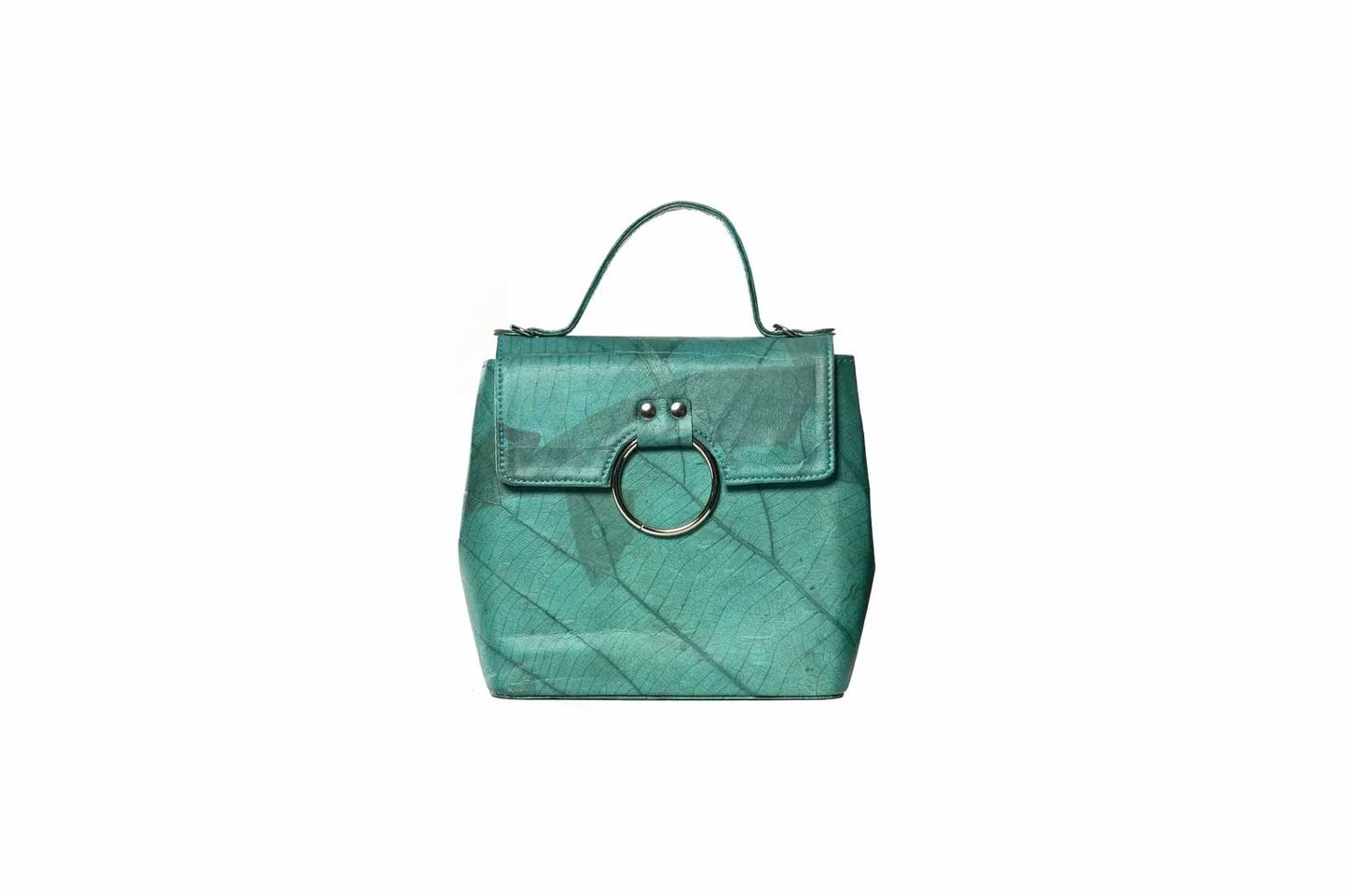 Vegan Leather Handbag - Turquoise